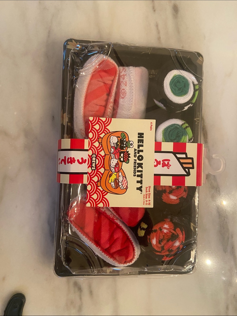 Hello Kitty Red & Black Sushi Socks Gift Set